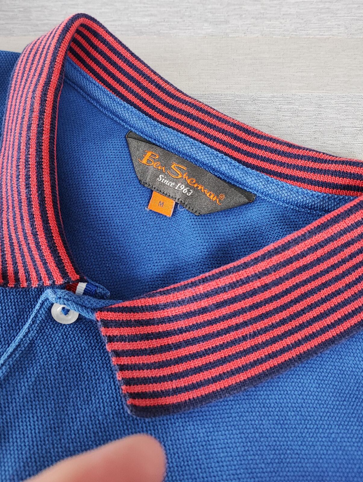 Vintage Ben Sherman Embroidered Logo Polo Shirt Blue Retro 90s Men's Size S