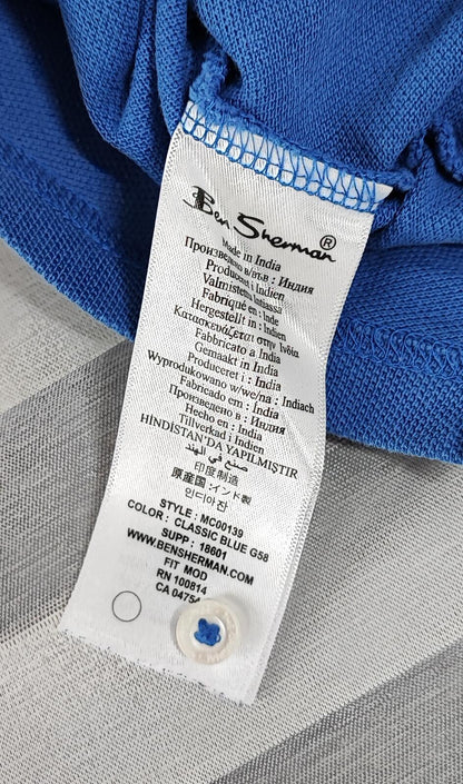 Vintage Ben Sherman Embroidered Logo Polo Shirt Blue Retro 90s Men's Size S