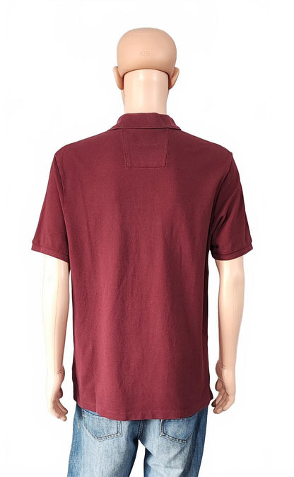 Vintage CK Calvin Klein Logo Polo Shirt Burgundy Maroon Retro 90s Men's Size L