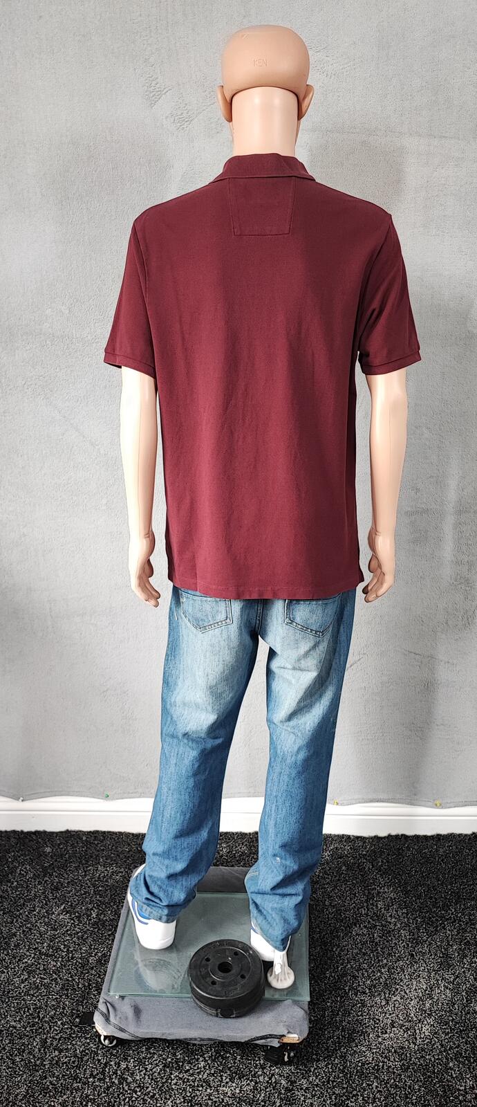 Vintage CK Calvin Klein Logo Polo Shirt Burgundy Maroon Retro 90s Men's Size L