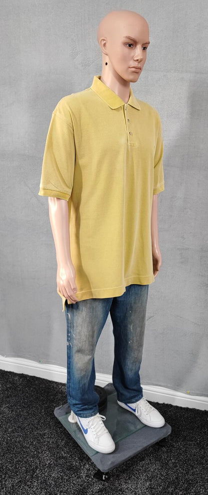 Vintage Timberland Weather Gear Polo Shirt Faded Mustard Yellow 90s Men Size XXL