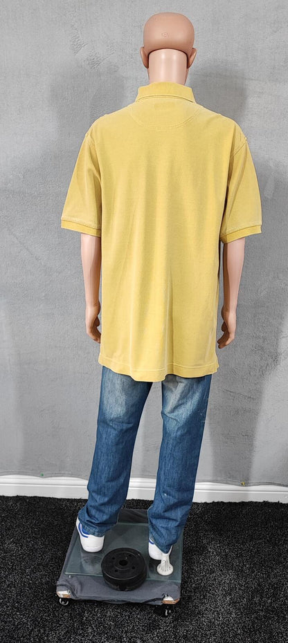 Vintage Timberland Weather Gear Polo Shirt Faded Mustard Yellow 90s Men Size XXL