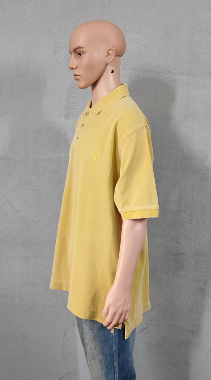 Vintage Timberland Weather Gear Polo Shirt Faded Mustard Yellow 90s Men Size XXL