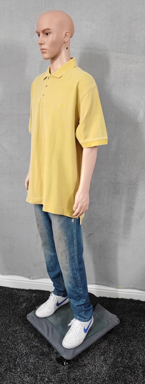 Vintage Timberland Weather Gear Polo Shirt Faded Mustard Yellow 90s Men Size XXL