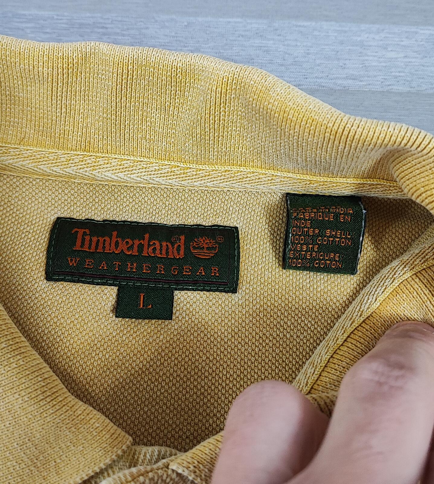 Vintage Timberland Weather Gear Polo Shirt Faded Mustard Yellow 90s Men Size XXL