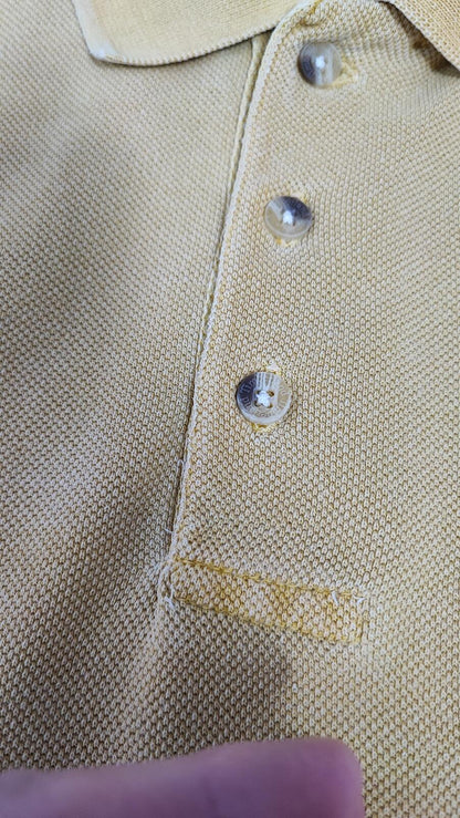 Vintage Timberland Weather Gear Polo Shirt Faded Mustard Yellow 90s Men Size XXL