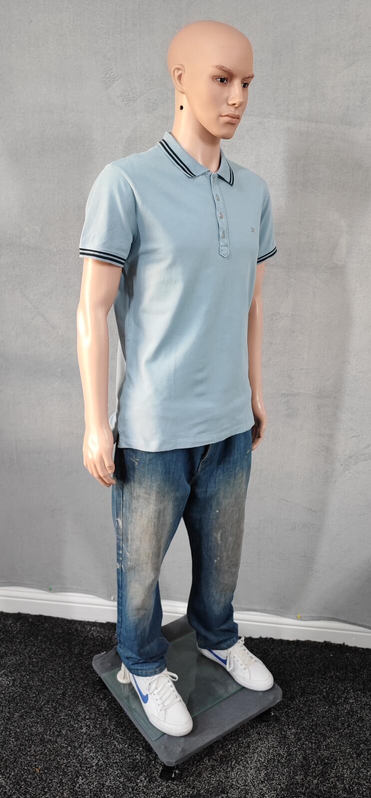 Vintage Diesel Embroidered Logo Polo Shirt Blue Contrast Retro Y2K Men's Size L