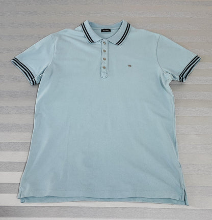Vintage Diesel Embroidered Logo Polo Shirt Blue Contrast Retro Y2K Men's Size L