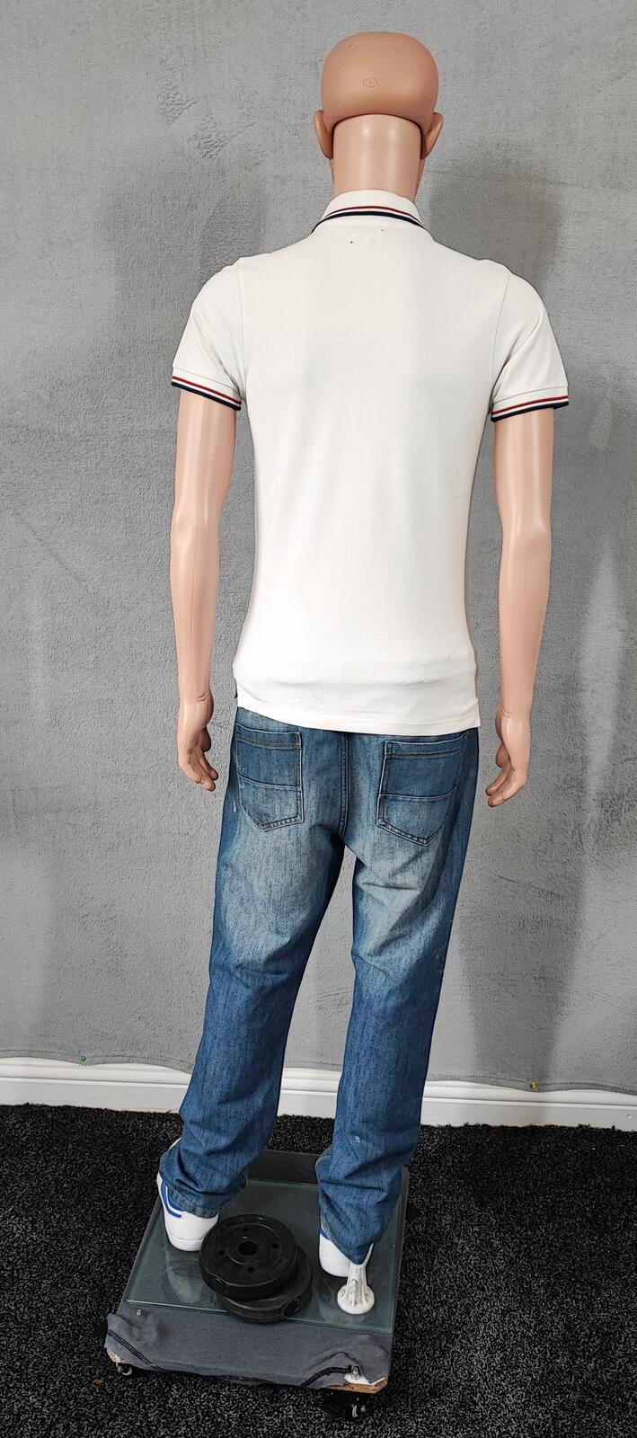 Vintage Jack & Jones Classic Polo Shirt Faded White Retro Y2K Men's Size Small S