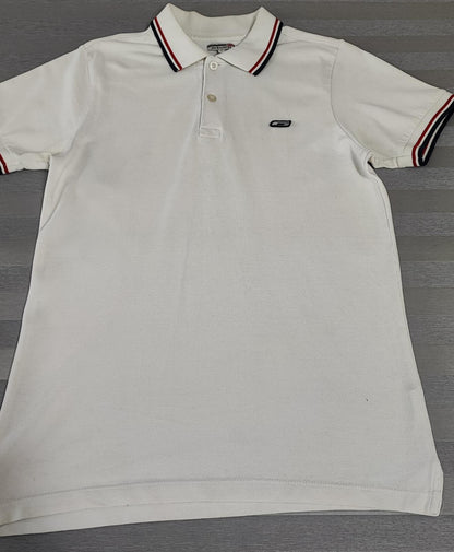 Vintage Jack & Jones Classic Polo Shirt Faded White Retro Y2K Men's Size Small S
