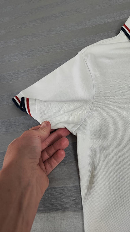 Vintage Jack & Jones Classic Polo Shirt Faded White Retro Y2K Men's Size Small S