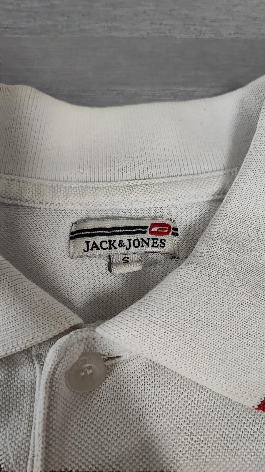 Vintage Jack & Jones Classic Polo Shirt Faded White Retro Y2K Men's Size Small S