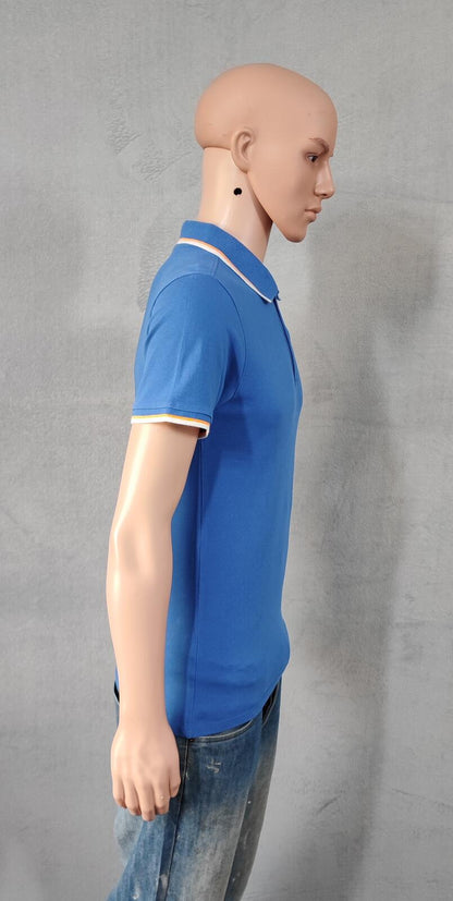 Vintage Umbro Embroidered Logo Polo Shirt Blue Retro 90s Men's Size Small S