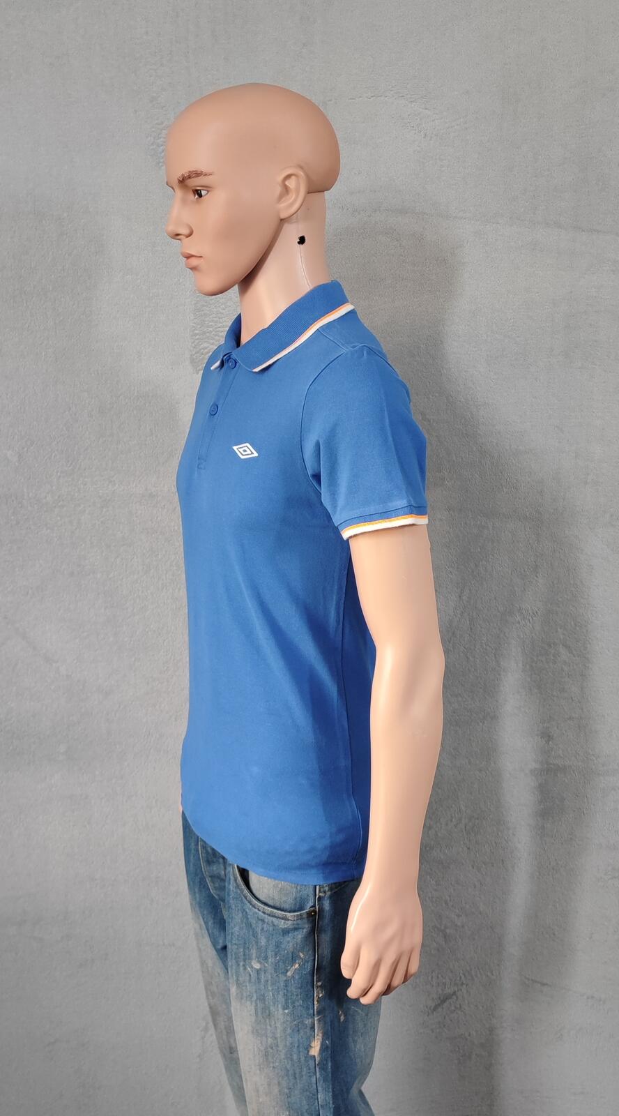 Vintage Umbro Embroidered Logo Polo Shirt Blue Retro 90s Men's Size Small S