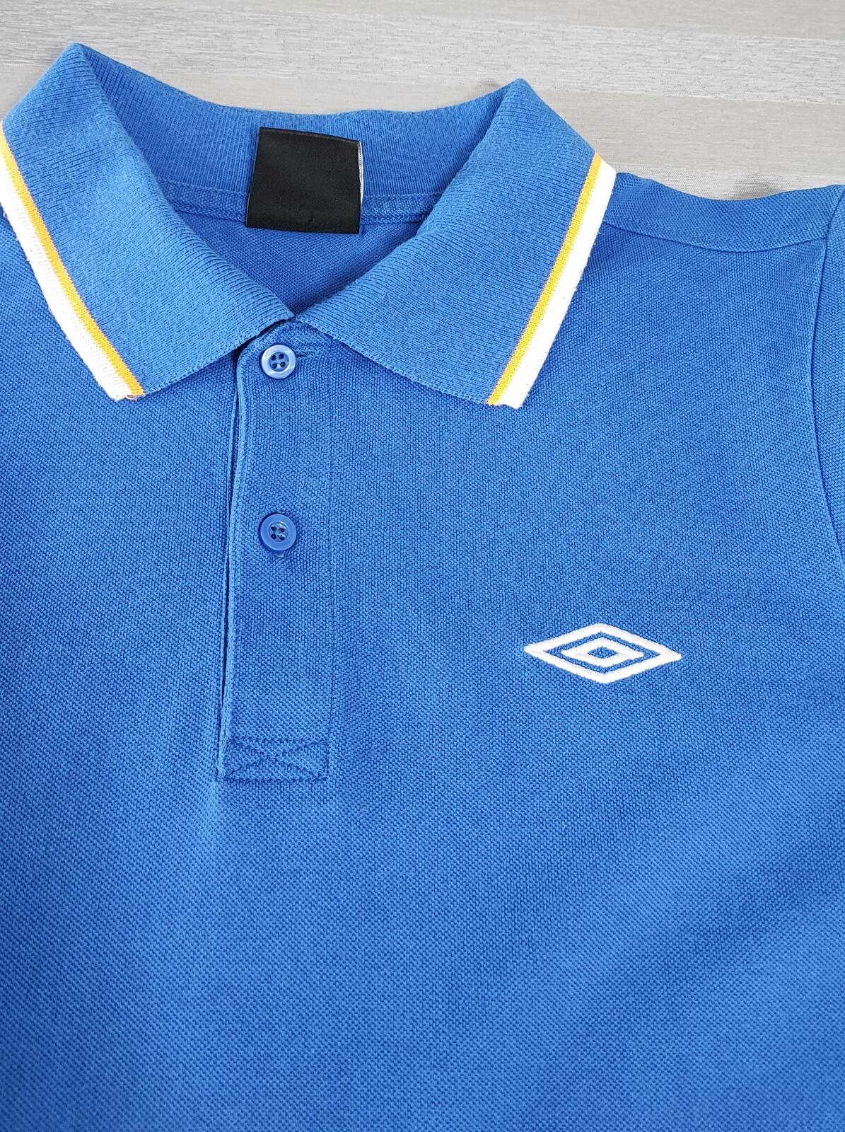 Vintage Umbro Embroidered Logo Polo Shirt Blue Retro 90s Men's Size Small S