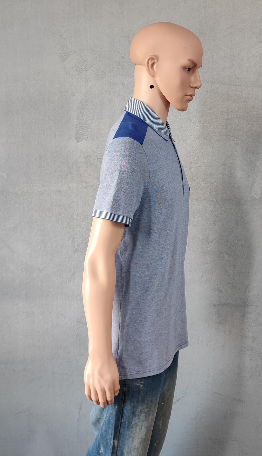 Vintage Armani Exchange Logo Polo Shirt Blue Retro 90s Men's Size Medium M