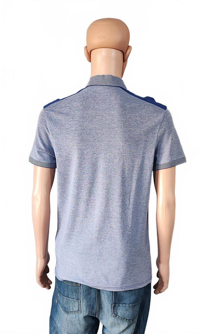 Vintage Armani Exchange Logo Polo Shirt Blue Retro 90s Men's Size Medium M