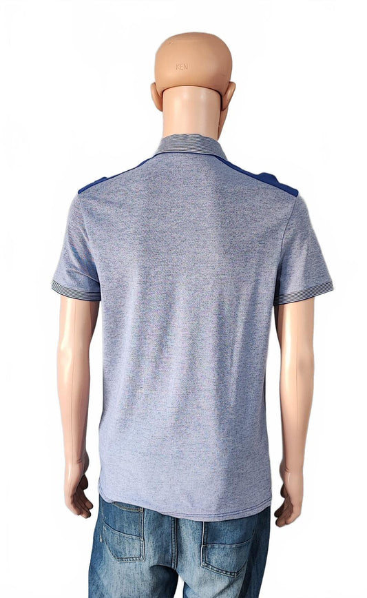 Vintage Armani Exchange Logo Polo Shirt Blue Retro 90s Men's Size Medium M