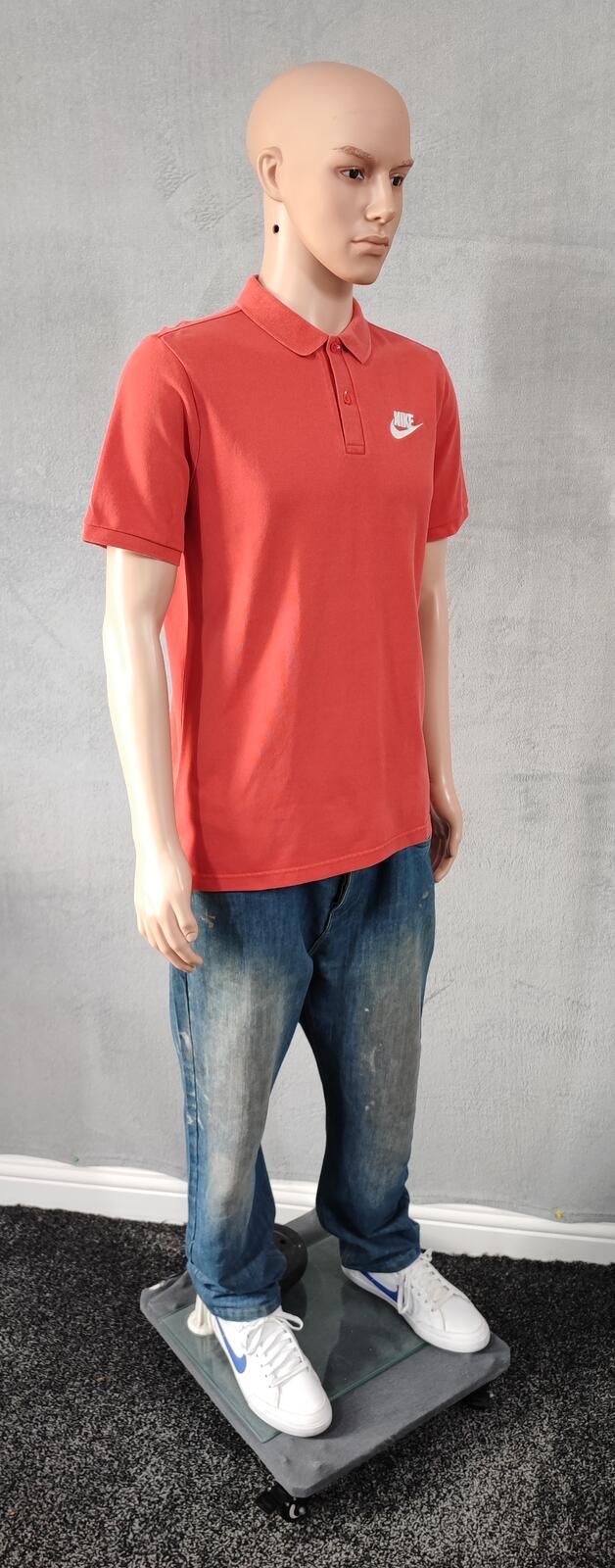 Vintage Nike Embroidered Swoosh Polo Shirt Red Retro 90s Men's Size Medium M
