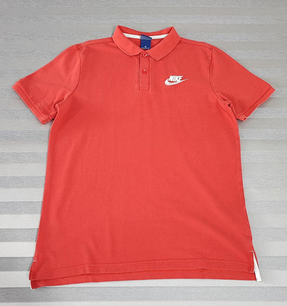 Vintage Nike Embroidered Swoosh Polo Shirt Red Retro 90s Men's Size Medium M