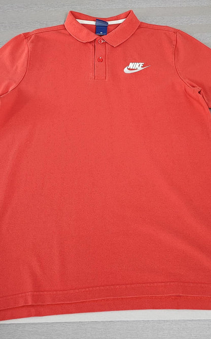 Vintage Nike Embroidered Swoosh Polo Shirt Red Retro 90s Men's Size Medium M