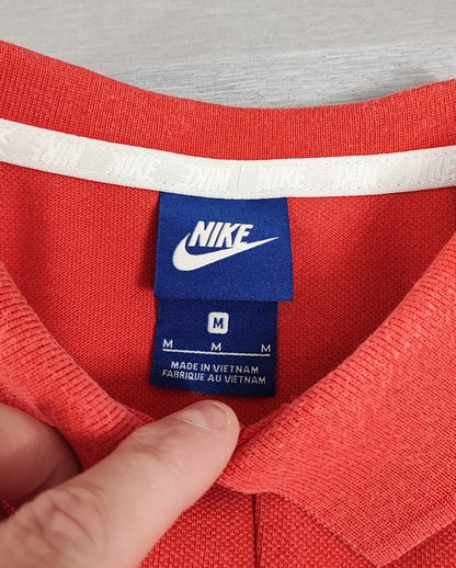 Vintage Nike Embroidered Swoosh Polo Shirt Red Retro 90s Men's Size Medium M