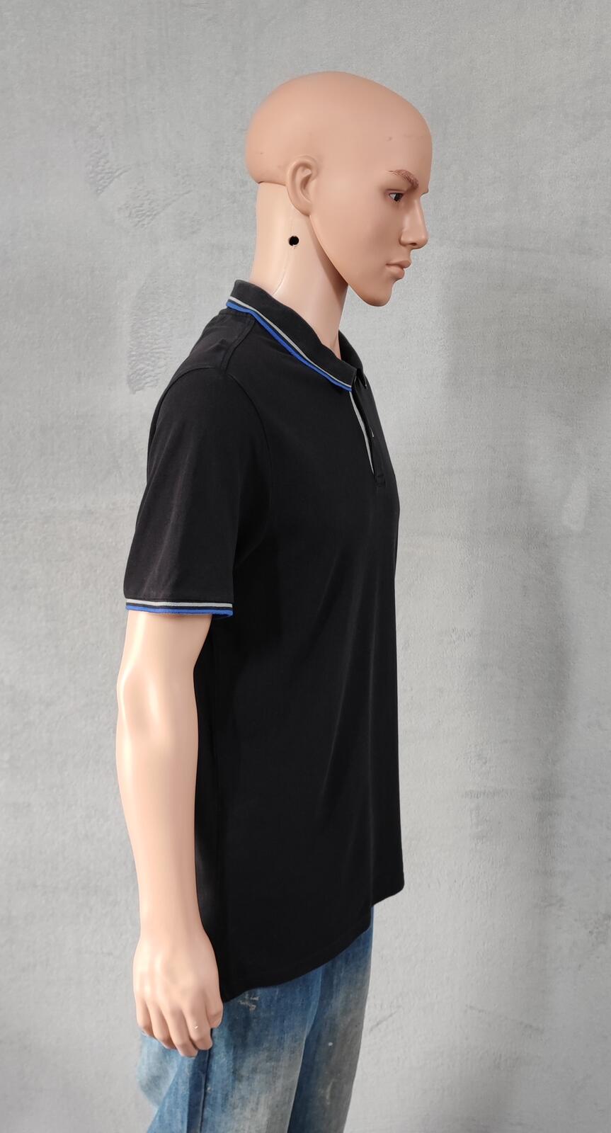 Vintage Champion Embroidered Logo Polo Shirt Faded Black Retro 90s Men's Size M