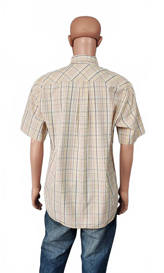 Vintage Tommy Hilfiger Short Sleeve Shirt Cream Beige Men's Size XL