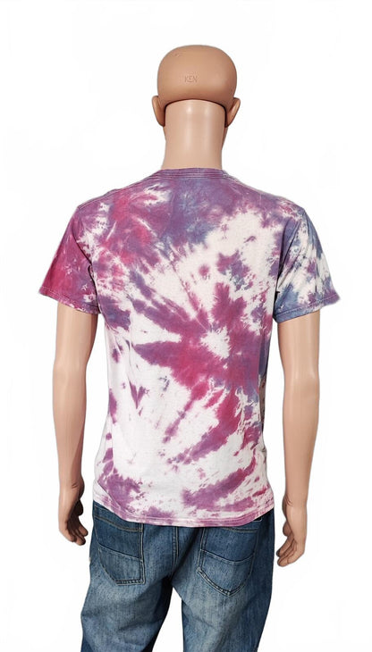 Vintage Hanes Tie Dye Graphic T-Shirt White Purple Retro 90s Men's Size Medium