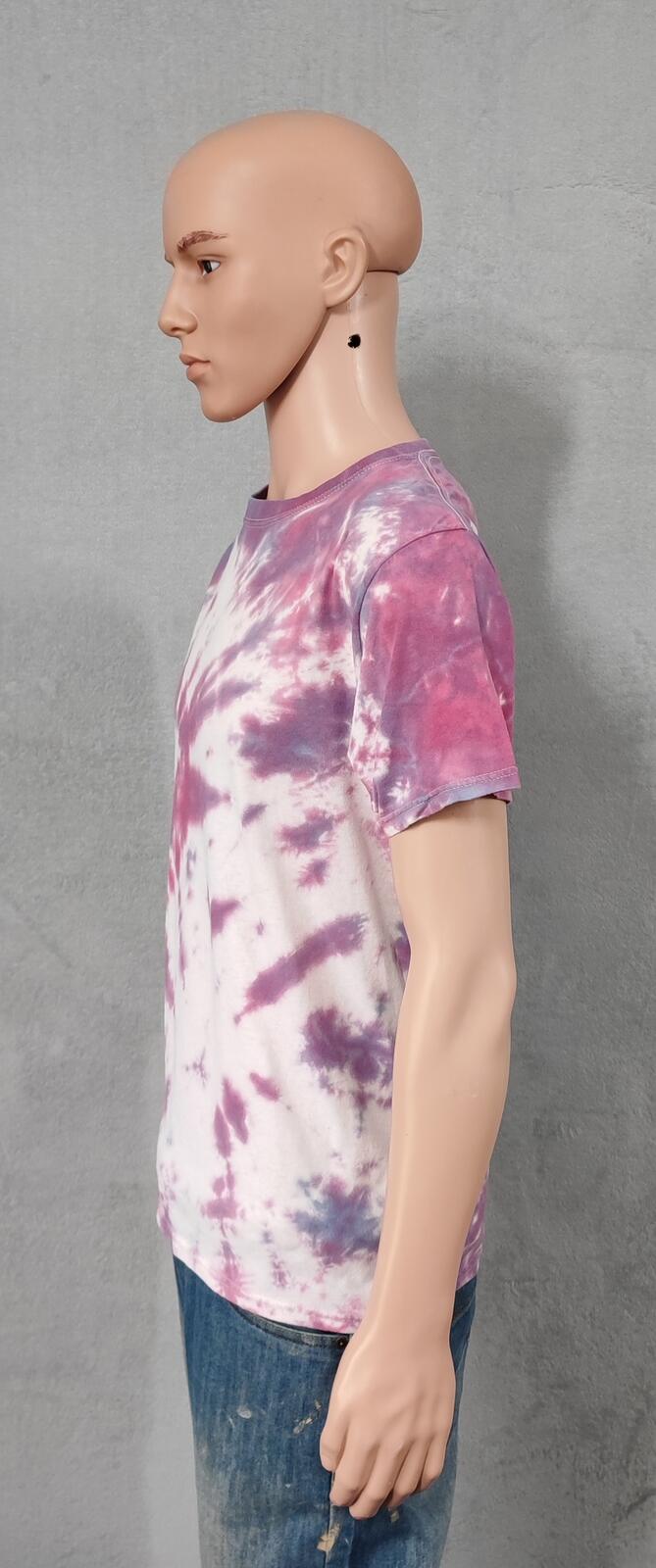 Vintage Hanes Tie Dye Graphic T-Shirt White Purple Retro 90s Men's Size Medium
