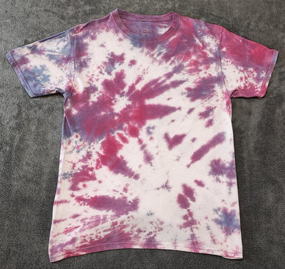 Vintage Hanes Tie Dye Graphic T-Shirt White Purple Retro 90s Men's Size Medium