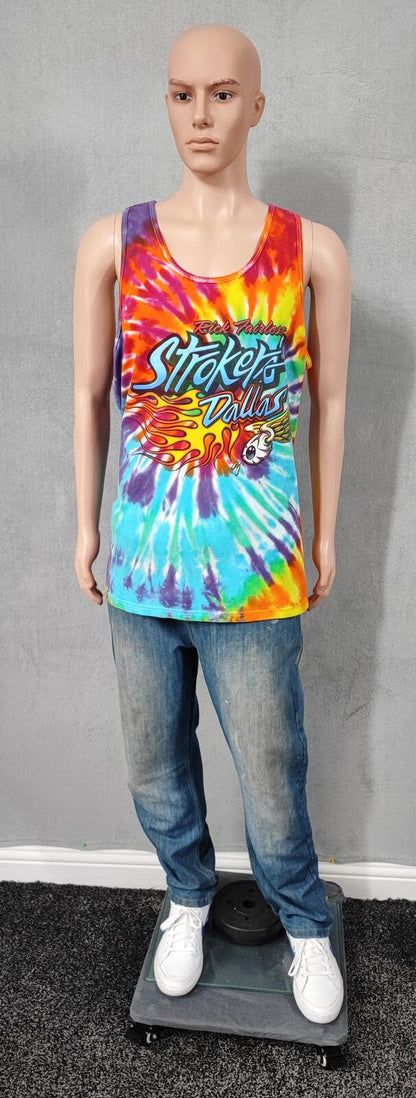 Vintage Strokers Dallas Tie Dye Muscle Tee Tank Top Men's XL Heavyweight