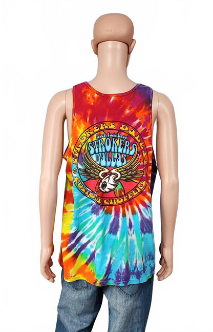 Vintage Strokers Dallas Tie Dye Muscle Tee Tank Top Men's XL Heavyweight