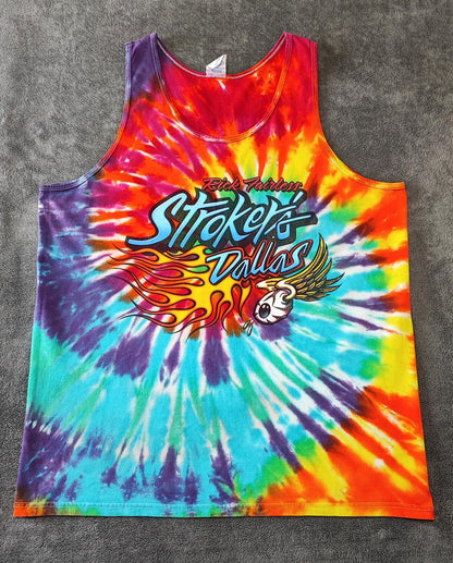 Vintage Strokers Dallas Tie Dye Muscle Tee Tank Top Men's XL Heavyweight