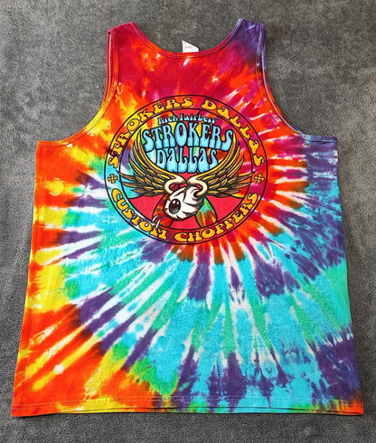 Vintage Strokers Dallas Tie Dye Muscle Tee Tank Top Men's XL Heavyweight
