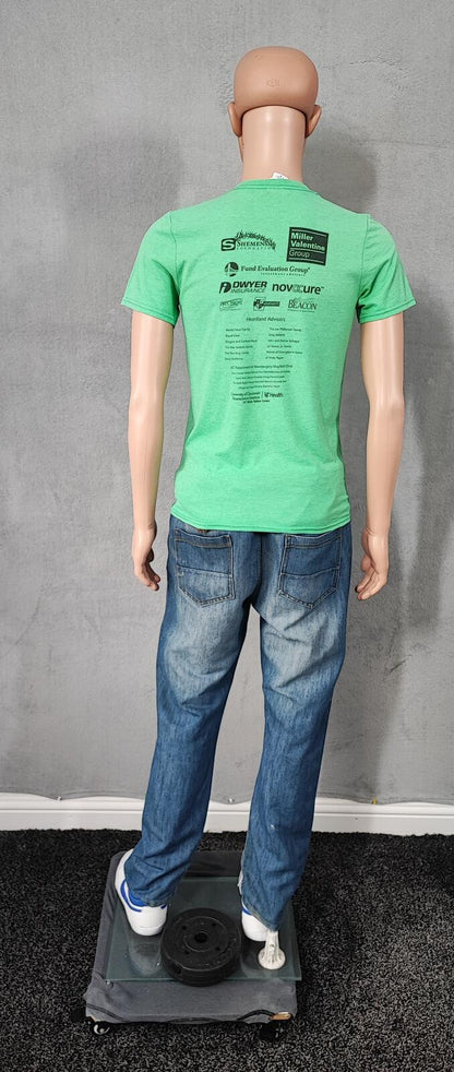 Vintage 2013 Charity Walk Green Graphic T-Shirt Retro Y2K Men's Size Small S