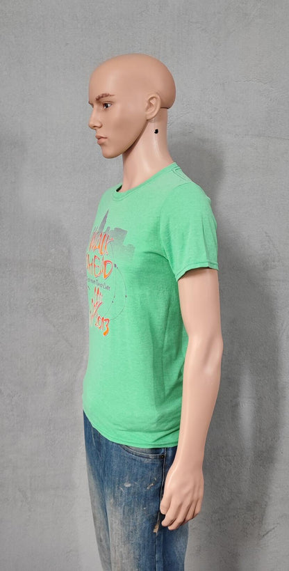 Vintage 2013 Charity Walk Green Graphic T-Shirt Retro Y2K Men's Size Small S
