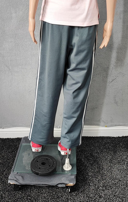 Vintage Adidas Plain Grey Embroidered Logo Tracksuit Bottoms Joggers Men Size S