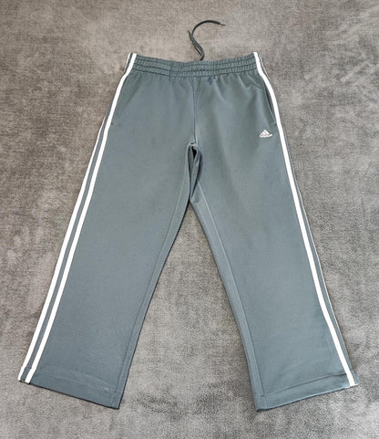 Vintage Adidas Plain Grey Embroidered Logo Tracksuit Bottoms Joggers Men Size S