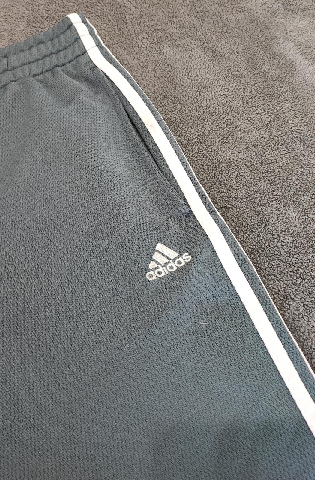 Vintage Adidas Plain Grey Embroidered Logo Tracksuit Bottoms Joggers Men Size S