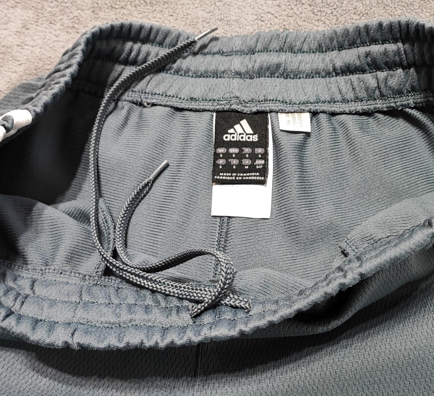 Vintage Adidas Plain Grey Embroidered Logo Tracksuit Bottoms Joggers Men Size S