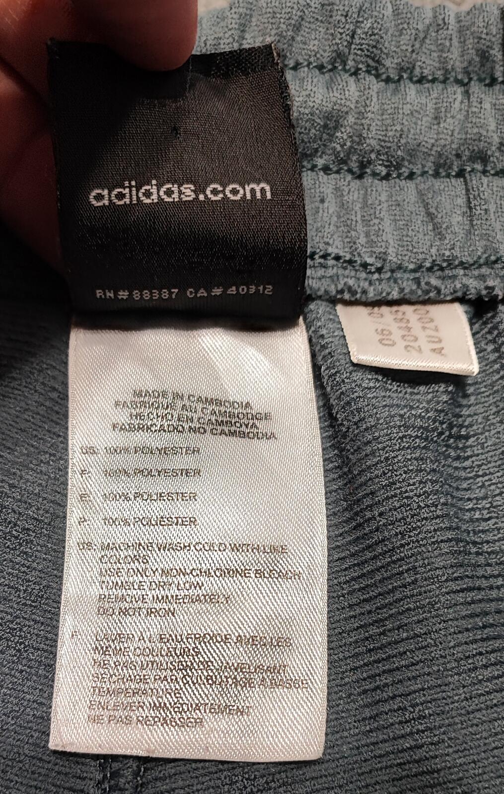 Vintage Adidas Plain Grey Embroidered Logo Tracksuit Bottoms Joggers Men Size S