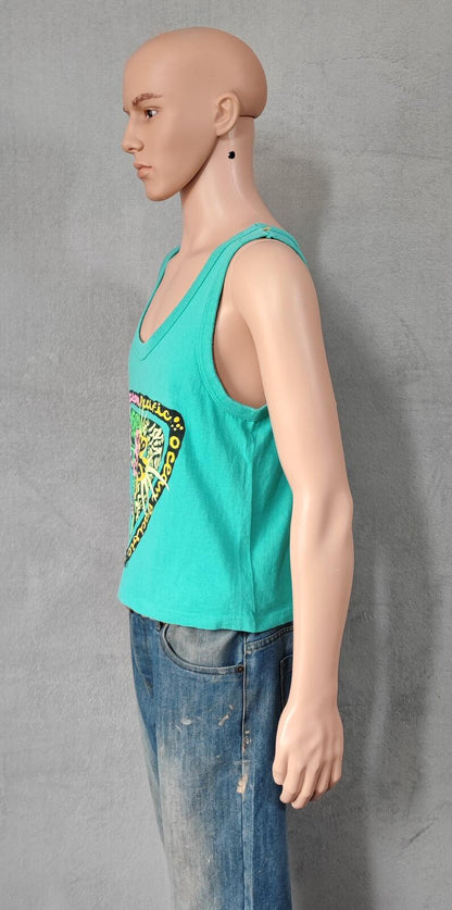 Vintage Ocean Pacific OP Surf Vest Tank Top Faded Green Men's Size S