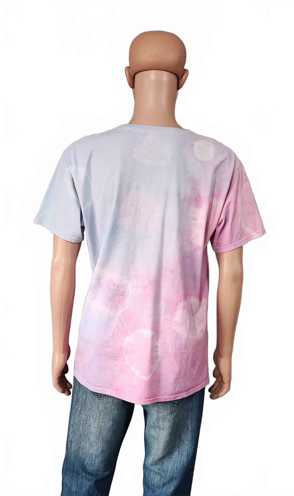 Vintage Fruit of the Loom Tie Dye Graphic T-Shirt Pink Retro 90s Men's Size L