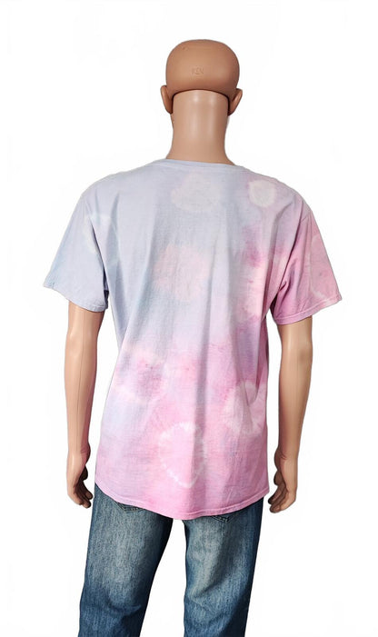 Vintage Fruit of the Loom Tie Dye Graphic T-Shirt Pink Retro 90s Men's Size L
