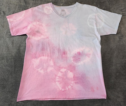 Vintage Fruit of the Loom Tie Dye Graphic T-Shirt Pink Retro 90s Men's Size L