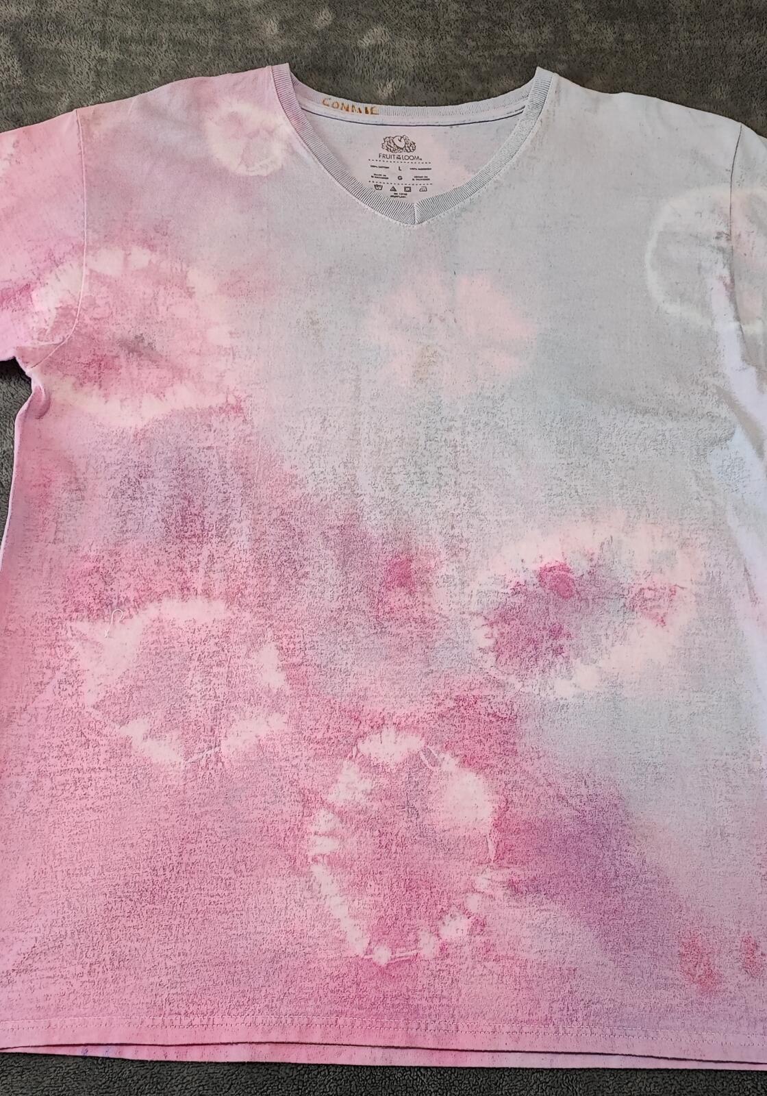 Vintage Fruit of the Loom Tie Dye Graphic T-Shirt Pink Retro 90s Men's Size L