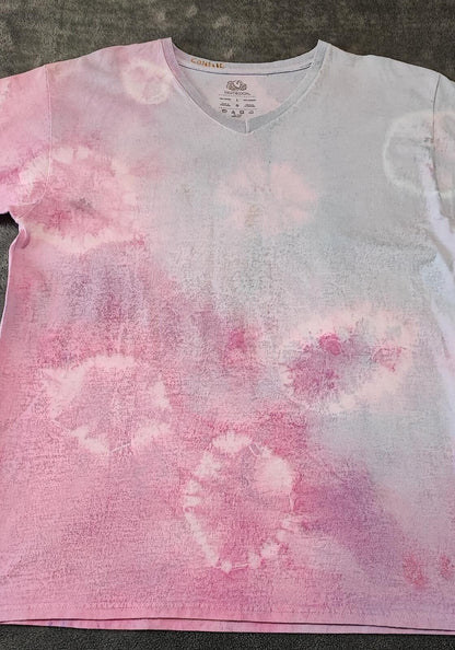 Vintage Fruit of the Loom Tie Dye Graphic T-Shirt Pink Retro 90s Men's Size L