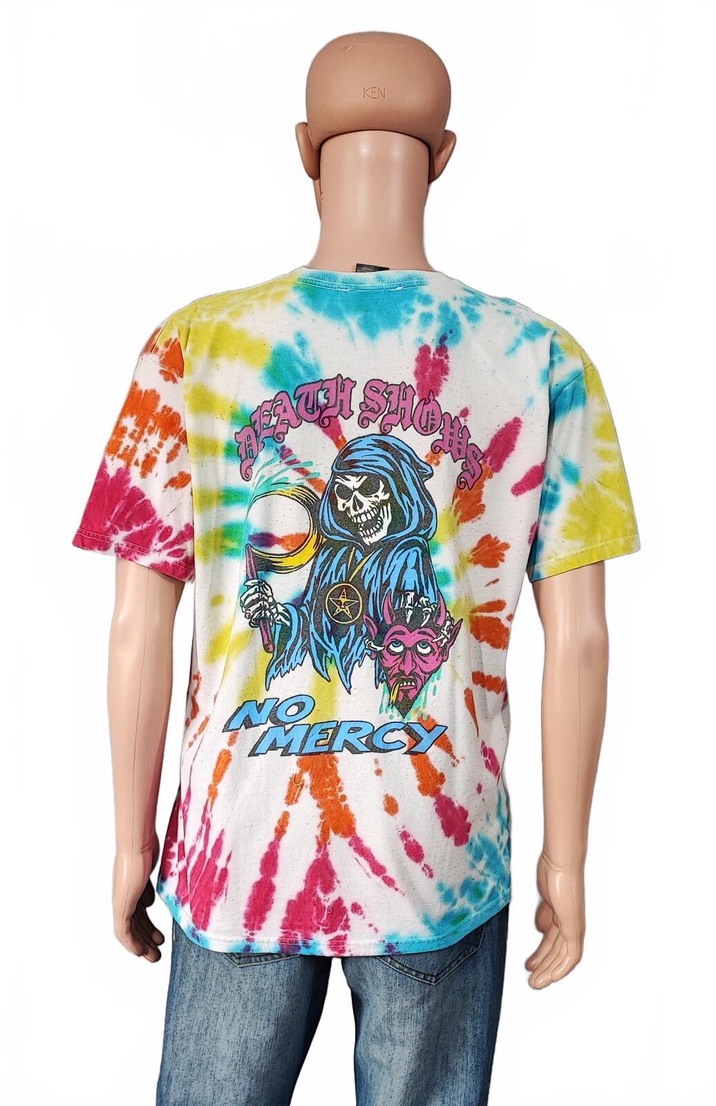Vintage Obey Tie Dye Graphic T-Shirt Multicoloured Retro Y2K Men's Size Medium M
