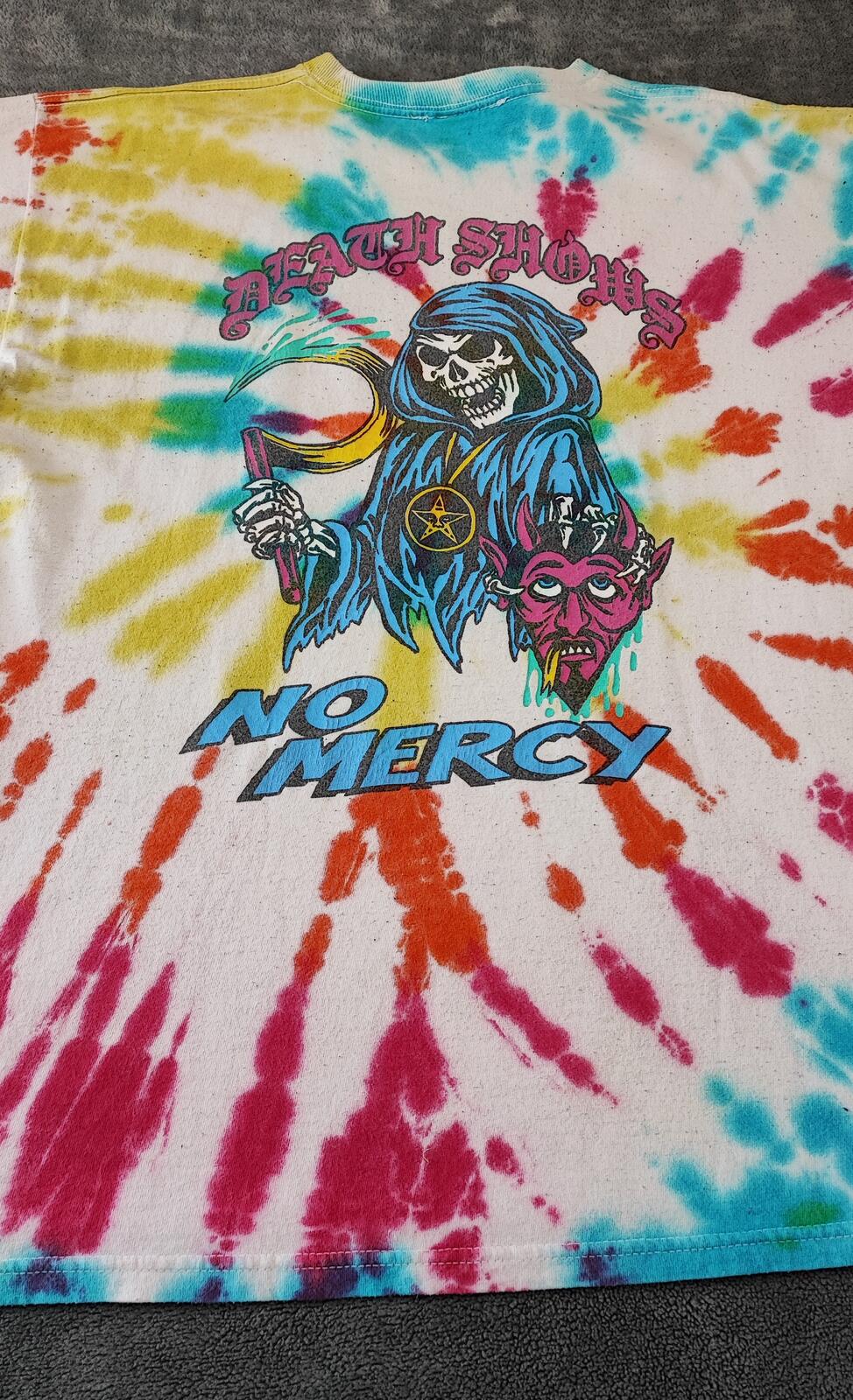 Vintage Obey Tie Dye Graphic T-Shirt Multicoloured Retro Y2K Men's Size Medium M